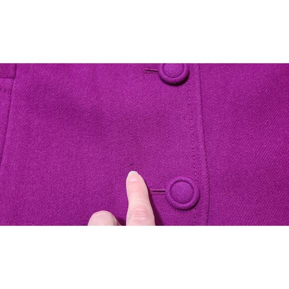 Talbots 100% Boiled Wool Swing Coat Womens 18W Petite Soft Purple Crop Coat FLAW - Picture 3 of 8